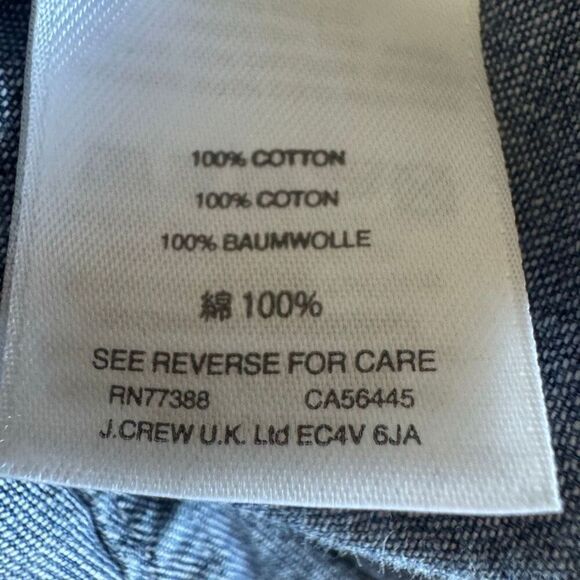 J Crew Jeans Chambray Button Up Shirt Pearl Snap Buttons Long Sleeve Sz6/S #2509 - Picture 10 of 13